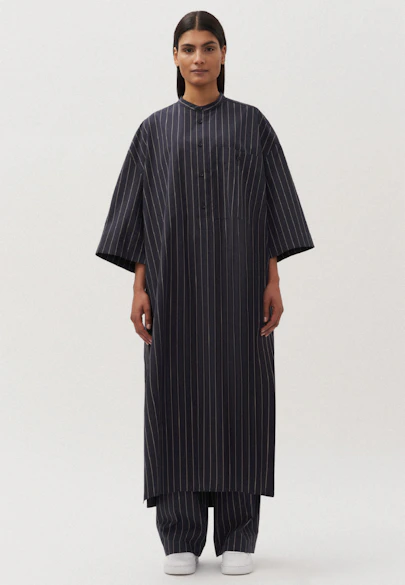 Oversized Unisex Kaftan Streifen in Dunkelblau |  Seidensticker Onlineshop