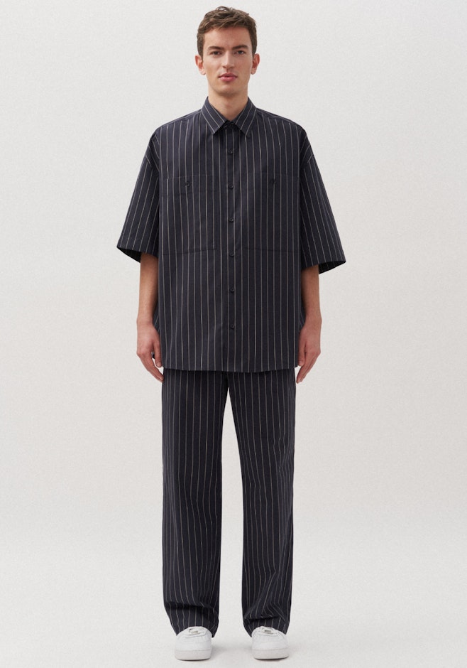 Oversized Unisex chemise A Rayures dans Bleu Foncé | Boutique en ligne Seidensticker