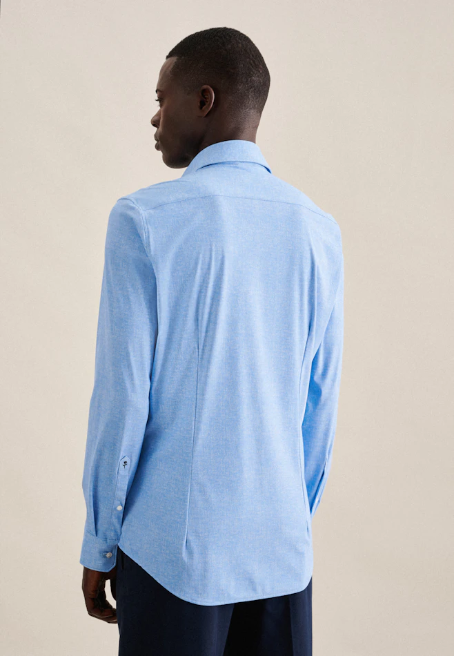 Slim Performance shirt Print in Light Blue | Seidensticker online shop