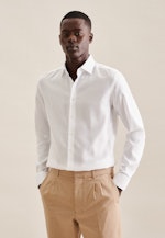 Chemise Business X-Slim Structuré Col Kent in Blanc |  Seidensticker Onlineshop