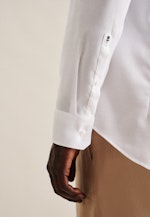 Chemise Business X-Slim Structuré Col Kent in Blanc |  Seidensticker Onlineshop