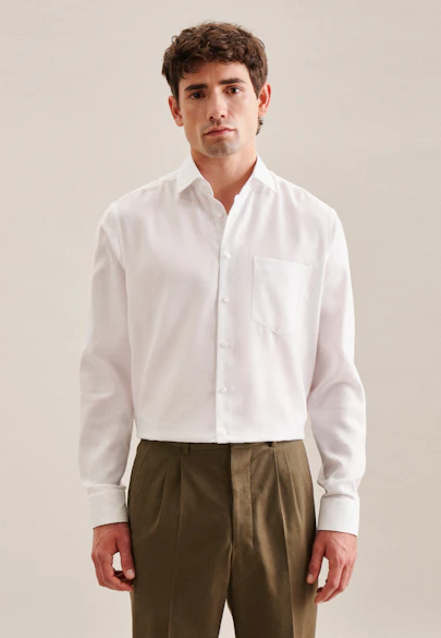 Regular Business shirt Uni in White |  Seidensticker Onlineshop