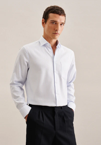 Regular Business shirt Stripe in Light Blue |  Seidensticker Onlineshop