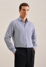 Regular Business shirt Check in Medium Blue |  Seidensticker Onlineshop