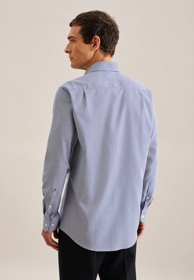 Regular Business shirt Check in Medium Blue |  Seidensticker Onlineshop