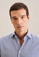 Regular Business shirt Check in Medium Blue |  Seidensticker Onlineshop