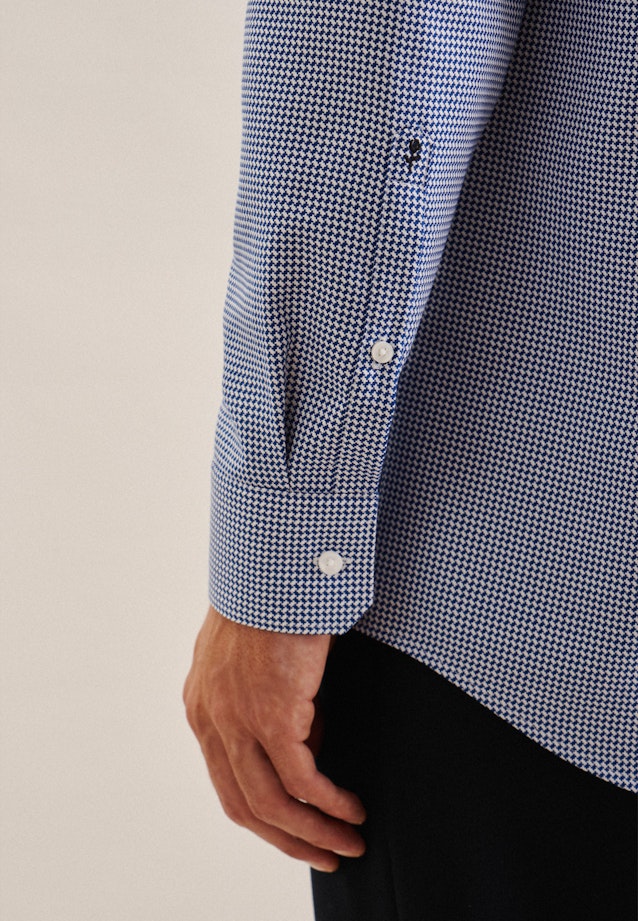 Regular Business shirt Check in Medium Blue |  Seidensticker Onlineshop
