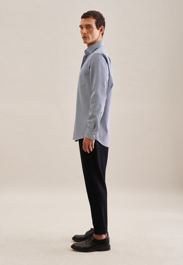 Regular Business shirt Check in Medium Blue |  Seidensticker Onlineshop