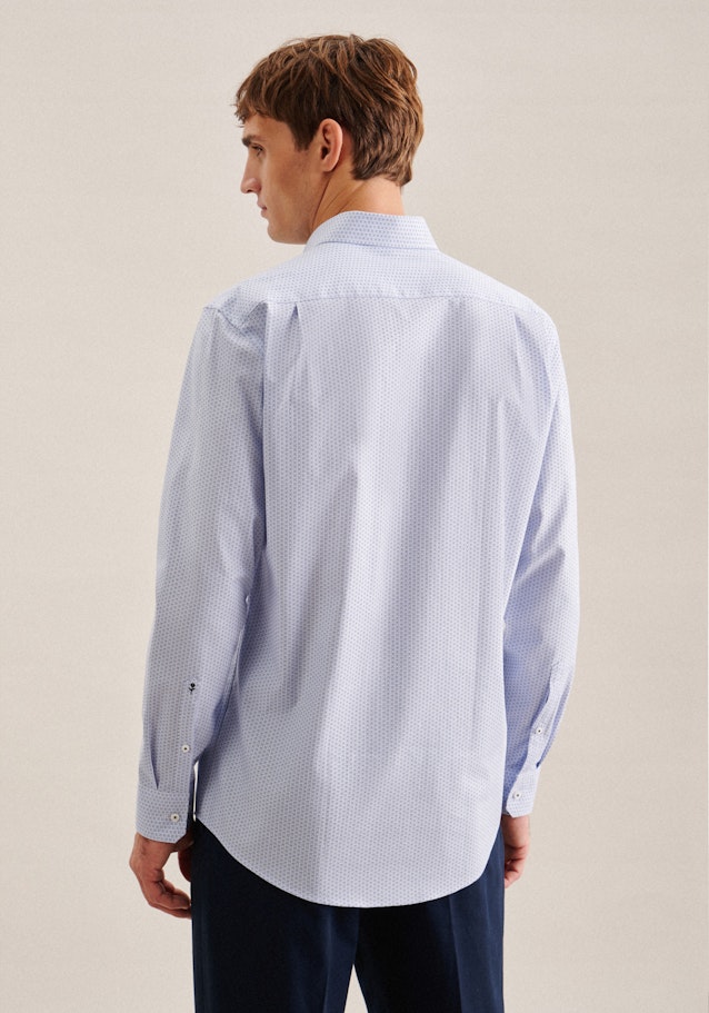 Business Shirt in Regular with Covered-Button-Down-Collar in Light Blue | Seidensticker Onlineshop