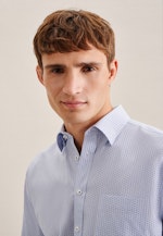 Business Shirt in Regular with Covered-Button-Down-Collar in Light Blue |  Seidensticker Onlineshop