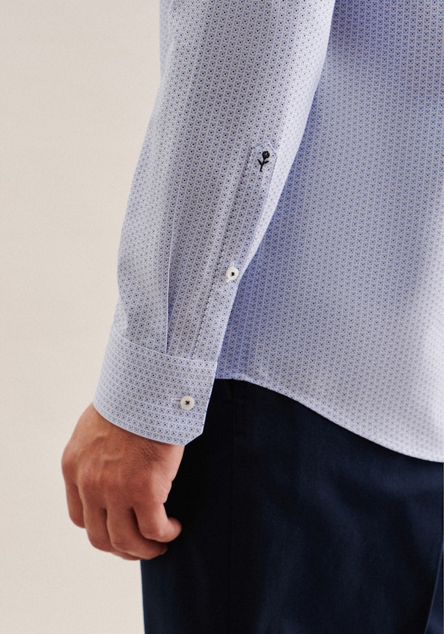 Business Shirt in Regular with Covered-Button-Down-Collar in Light Blue |  Seidensticker Onlineshop