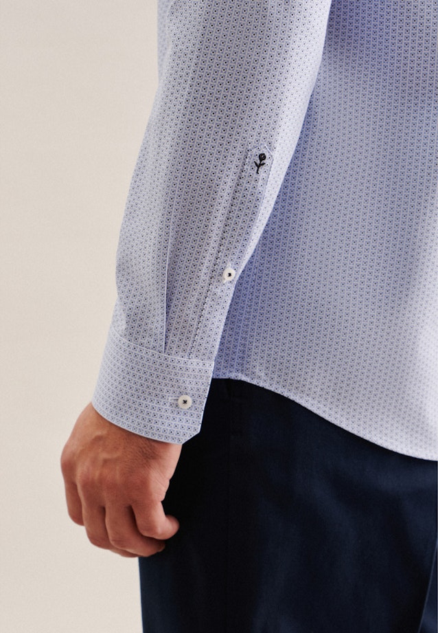 Twill Business Hemd in Regular mit Covered-Button-Down-Kragen in Hellblau |  Seidensticker Onlineshop