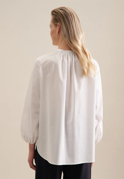 Stehkragenbluse Uni in Weiß |  Seidensticker Onlineshop