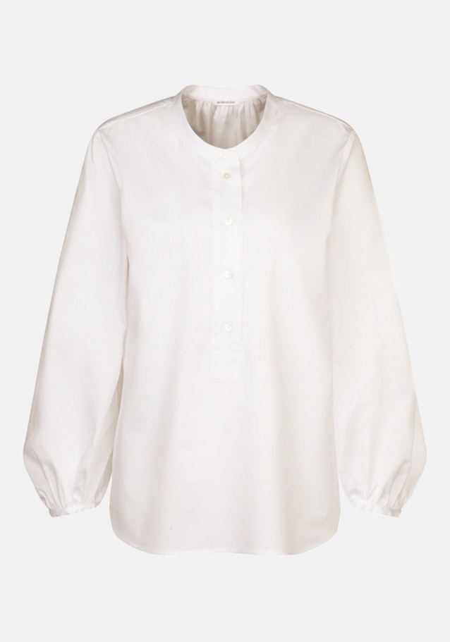 Long sleeve Twill Stand-Up Blouse in White |  Seidensticker Onlineshop