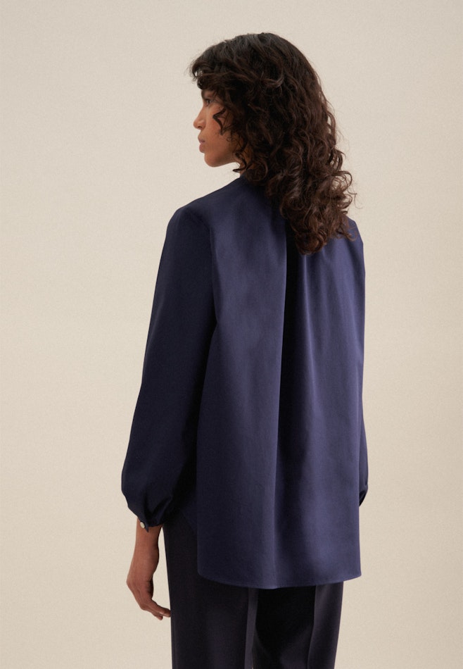 Long sleeve Twill Stand-Up Blouse in Dark Blue | Seidensticker online shop