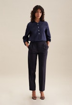 Twill Stand-Up Blouse in Dark Blue |  Seidensticker Onlineshop