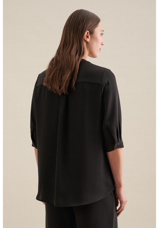 3/4-sleeve Crepe Tunic in Black | Seidensticker Onlineshop