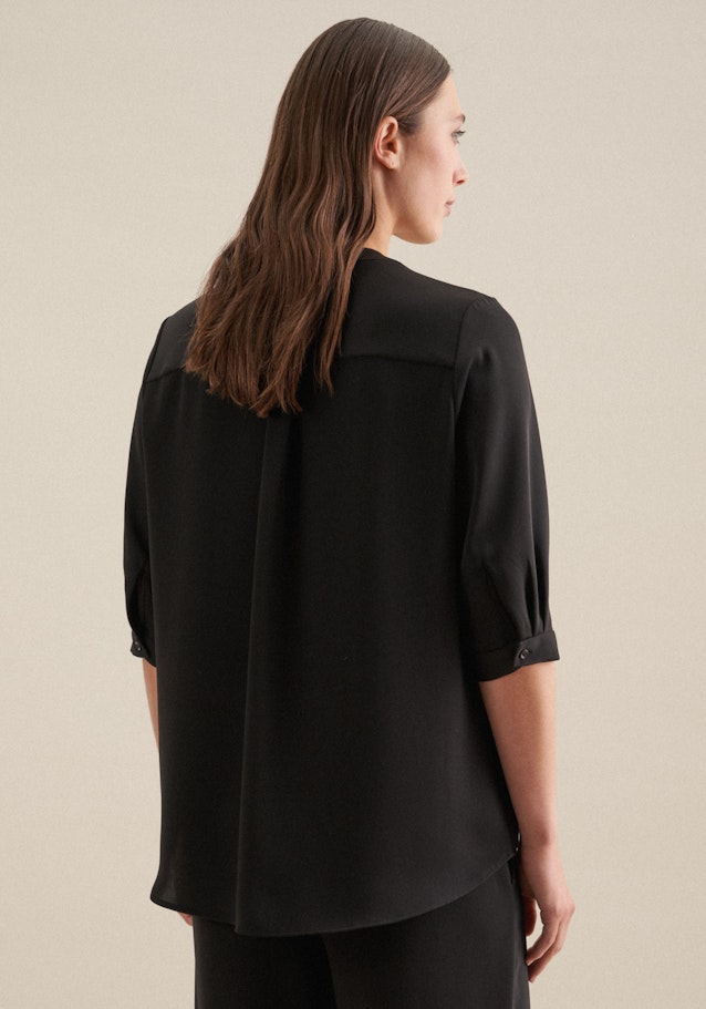3/4-sleeve Crepe Tunic in Black | Seidensticker Onlineshop