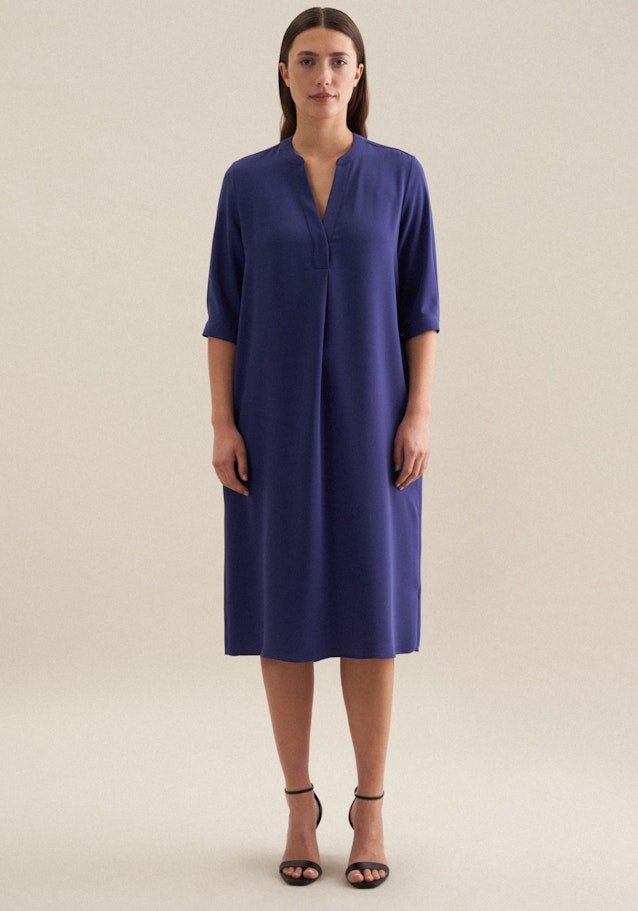 Krepp Midi Kleid in Mittelblau |  Seidensticker Onlineshop
