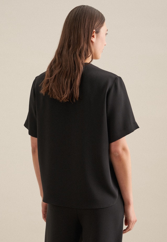 V-Neck Shirtbluse Regular in Schwarz | Seidensticker Onlineshop