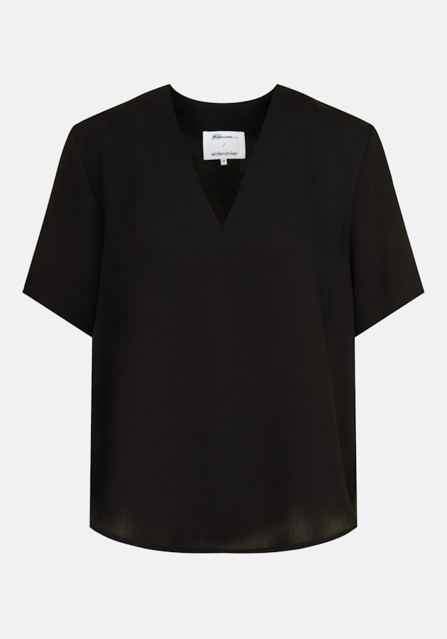 Kurzarm Krepp Shirtbluse in Schwarz |  Seidensticker Onlineshop