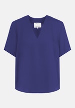 V-Neck Shirtbluse Regular in Mittelblau |  Seidensticker Onlineshop