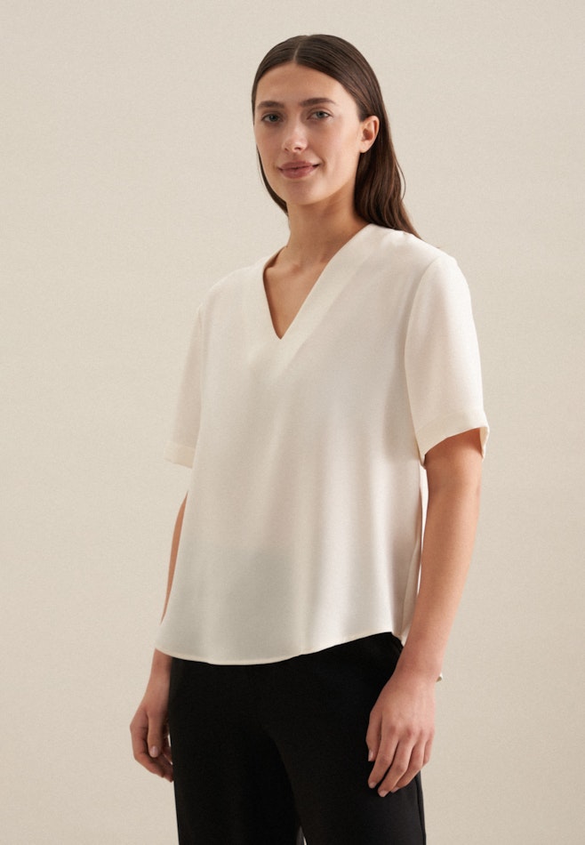 V-Hals Shirtblouse in Ecru | Seidensticker online winkel