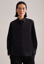 Long sleeve Poplin Shirt Blouse in Black |  Seidensticker Onlineshop