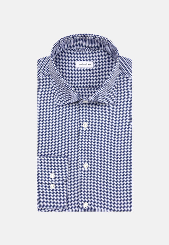 Non-iron Structure Business Shirt in Slim with Kent-Collar in Medium Blue | Seidensticker online shop
