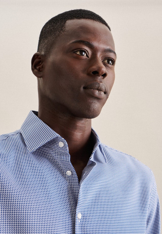 Slim Business Hemd Karo in Mittelblau |  Seidensticker Onlineshop