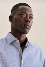 Slim Business Hemd Karo in Mittelblau |  Seidensticker Onlineshop