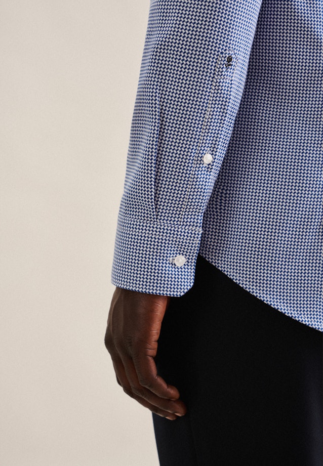 Slim Business Hemd Karo in Mittelblau |  Seidensticker Onlineshop