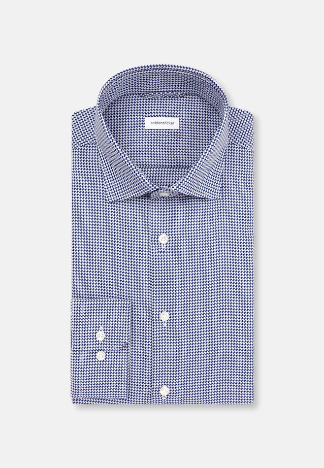 Slim Business Hemd Karo in Mittelblau | Seidensticker Onlineshop