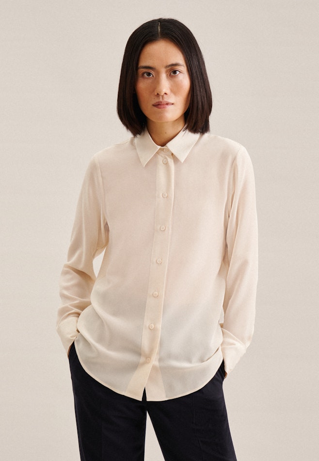 Long sleeve Crepe Shirt Blouse in Ecru | Seidensticker online shop