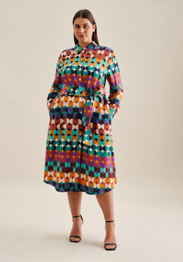 Kleid Geometrische Muster in Dunkelblau | Seidensticker Onlineshop