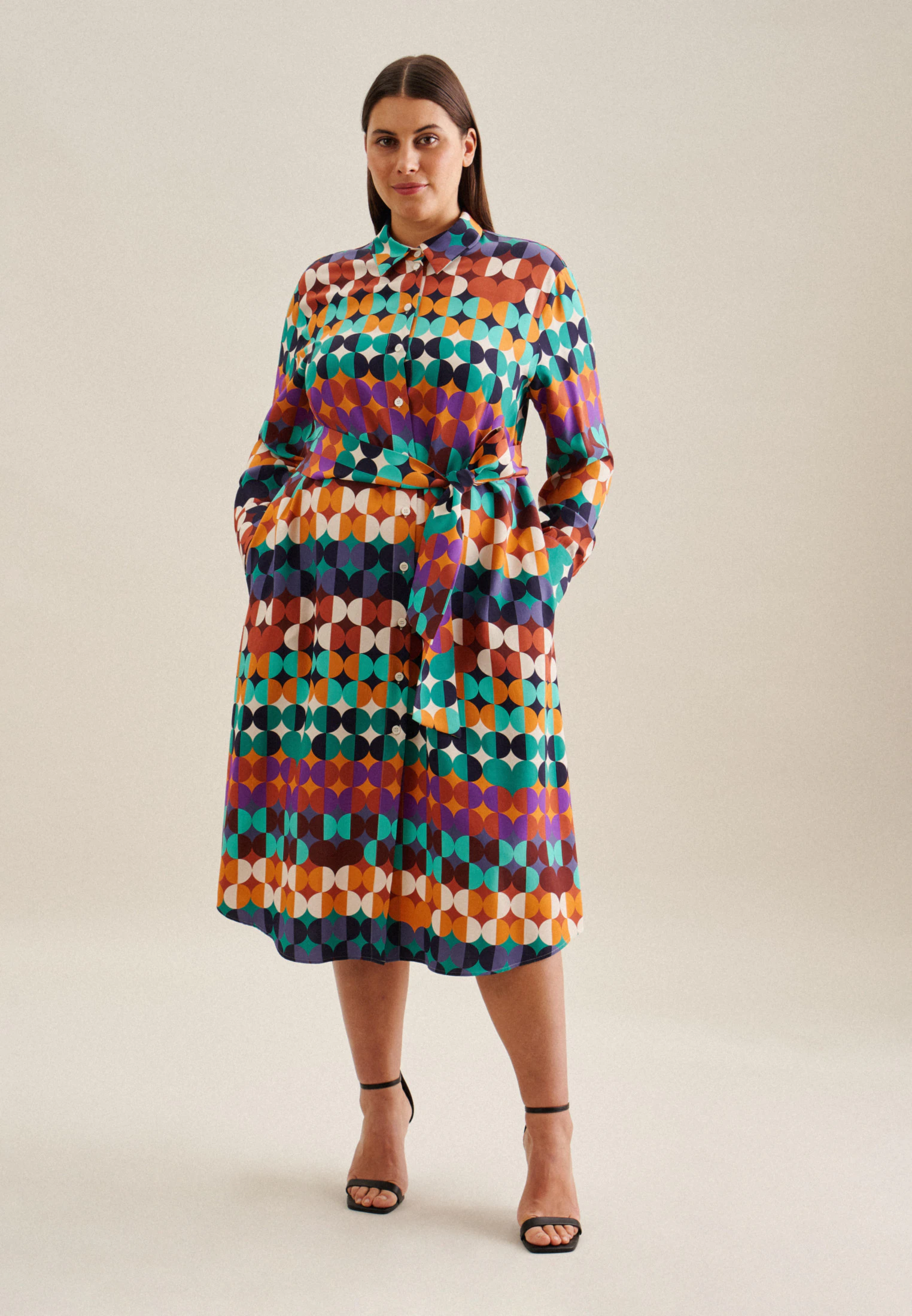 Kleid Geometrische Muster Blau 52
