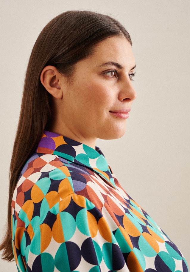 Kleid Geometrische Muster in Dunkelblau | Seidensticker Onlineshop