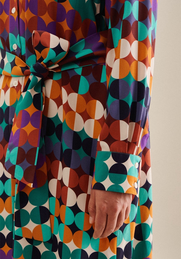 Kleid Geometrische Muster in Dunkelblau | Seidensticker Onlineshop