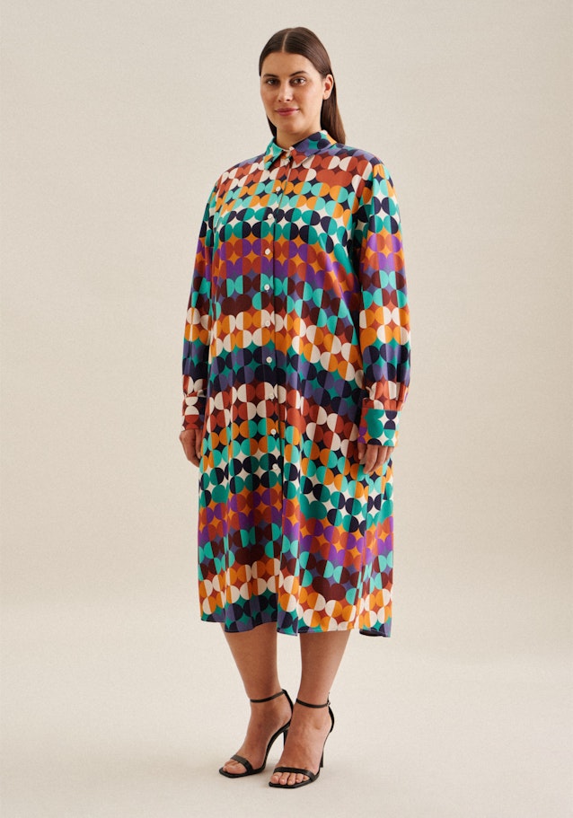 Kleid Geometrische Muster in Dunkelblau | Seidensticker Onlineshop