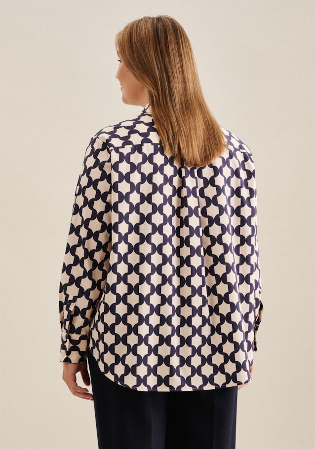 Grande taille Kraag Shirtblouse in Donkerblauw | Seidensticker Onlineshop