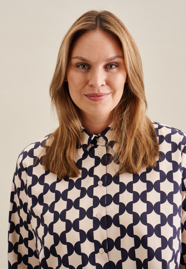 Chemisier Motifs géométriques in Bleu Foncé |  Seidensticker Onlineshop