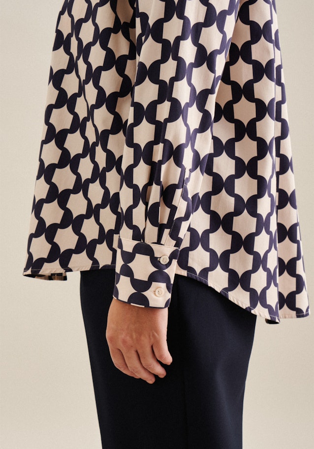 Hemdbluse Geometrische Muster in Dunkelblau | Seidensticker Onlineshop