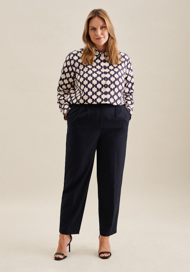 Hemdbluse Geometrische Muster in Dunkelblau | Seidensticker Onlineshop