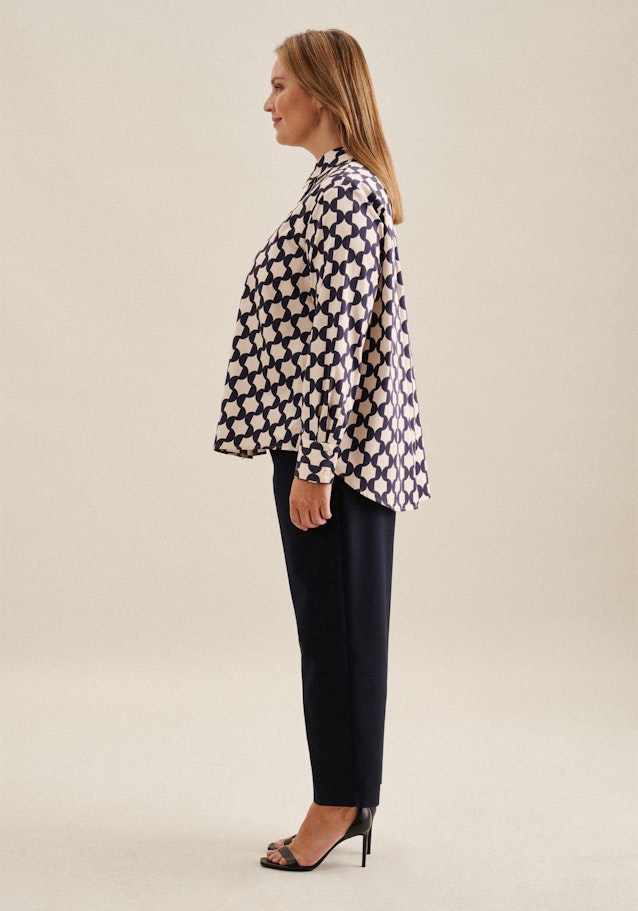 Hemdbluse Geometrische Muster in Dunkelblau | Seidensticker Onlineshop