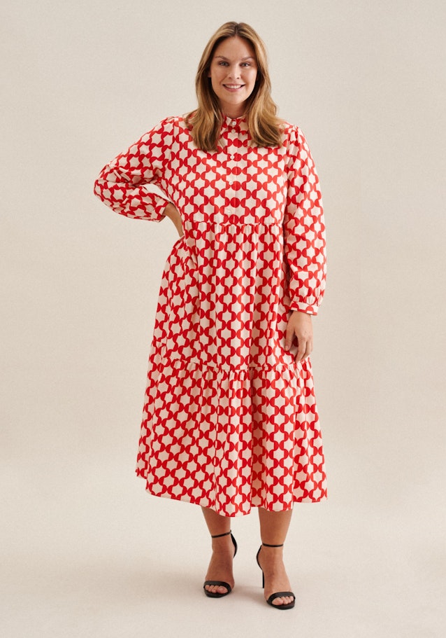 Dress Geometric pattern in Red | Seidensticker Onlineshop