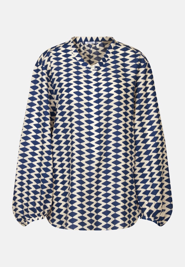 Grande taille Collar Stand-Up Blouse in Medium Blue |  Seidensticker Onlineshop