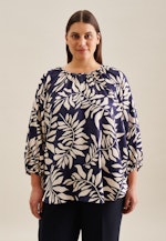 Rundhals Shirtbluse Regular in Dunkelblau |  Seidensticker Onlineshop