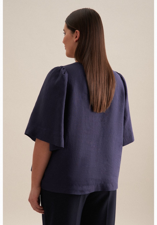 Grande taille Ronde Hals Shirtblouse in Donkerblauw | Seidensticker Onlineshop