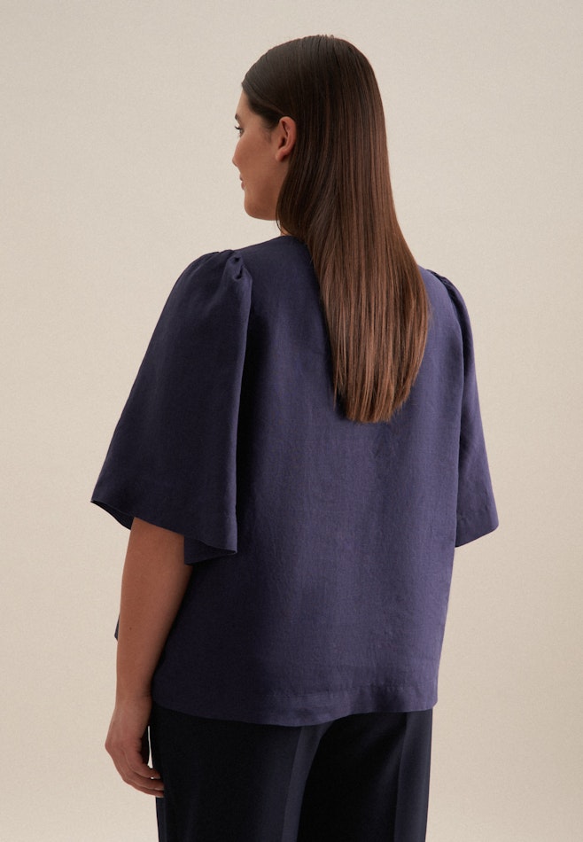 Grande taille Crew Neck Shirt Blouse in Dark Blue | Seidensticker online shop
