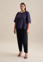 Curvy Rundhals Shirtbluse Regular in Dunkelblau |  Seidensticker Onlineshop